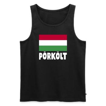 Pörkölt - Men's Premium Organic Tank Top - black - Front - Michal (187cm)