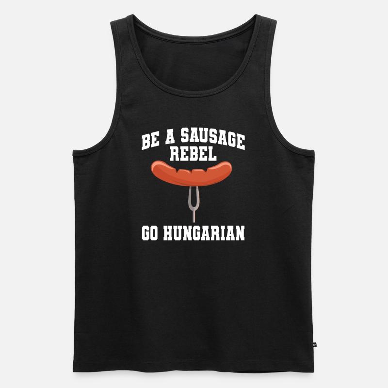 authentUngarischer Wurst-rebell - Männer Premium Bio Tank Top - Schwarz