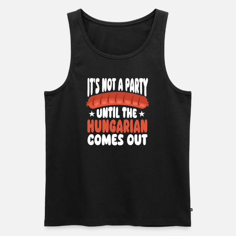 Ungarisches Wurst Party Spruch - Männer Premium Bio Tank Top - Schwarz
