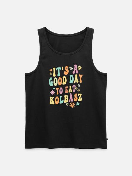 Hungarian Kolbász proverb - Men's Premium Organic Tank Top - black