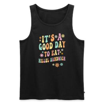 KHillel Sandwich Spruch - Männer Premium Bio Tank Top - Schwarz - Vorne - Michal (187cm)