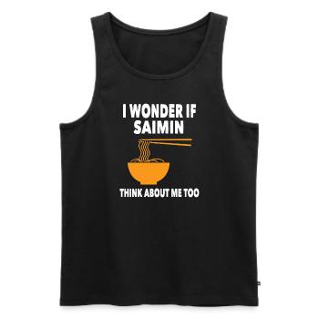 Saimin Noodle Soup - Men's Premium Organic Tank Top - black - Front - AI Model Male 178 light (178cm)