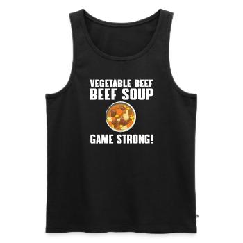 Soupe de légumes au bœuf Game Strong - Débardeur bio Premium Homme - noir - Devant - Michal (187cm)