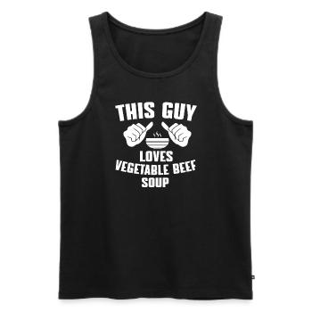HomemadeThis Guy Loves Vegetable Beef Sup - Men's Premium Organic Tank Top - black - Front - AI Model Male 178 light (178cm)