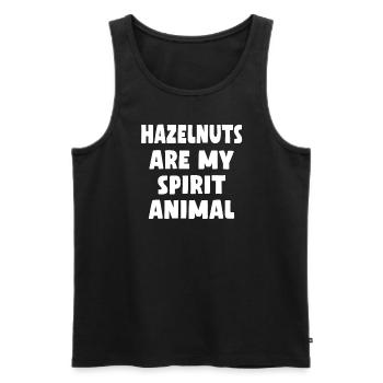 Hazelnuts are my spirit animal - Men's Premium Organic Tank Top - black - Front - AI Model Male 178 light (178cm)