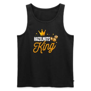 Hazelnut King - Men's Premium Organic Tank Top - black - Front - AI Model Male 178 light (178cm)