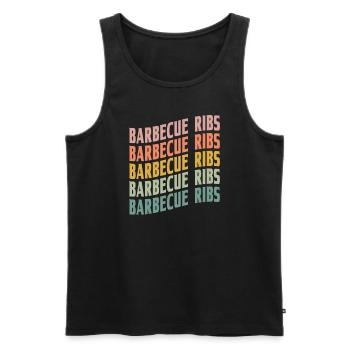Barbecue Ribs Font - Men's Premium Organic Tank Top - black - Front - AI Model Male 178 light (178cm)