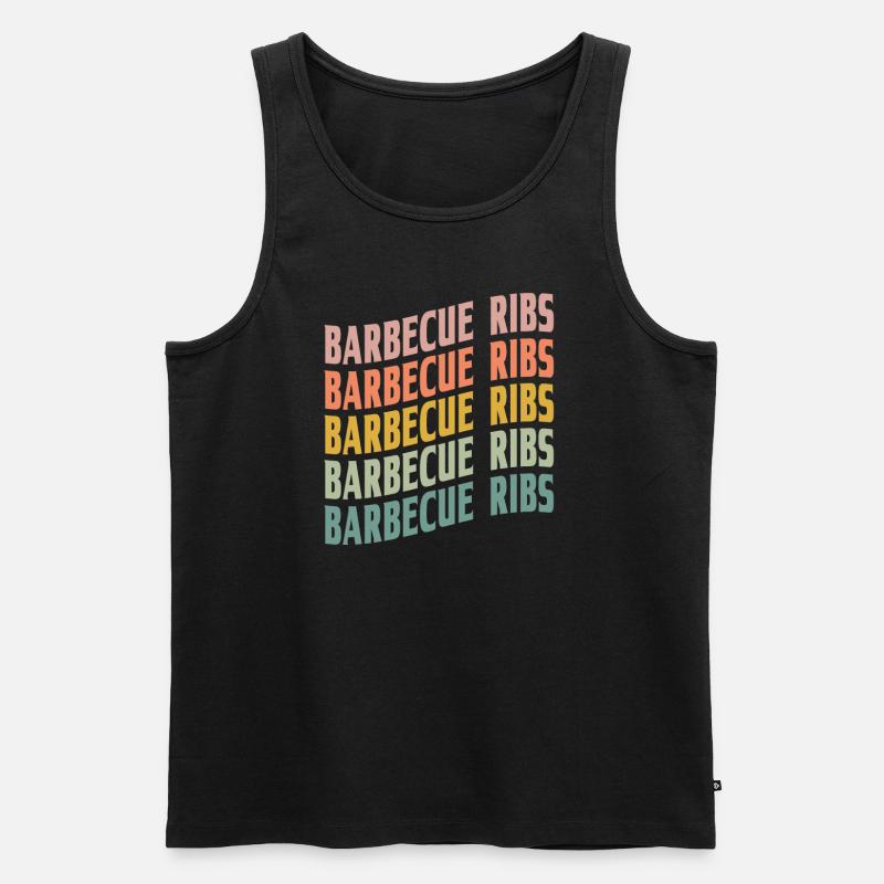 Barbecue Rippchen Schrift - Männer Premium Bio Tank Top - Schwarz
