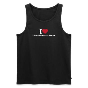 I Love Chicken Fried Steak - Men's Premium Organic Tank Top - black - Front - Michal (187cm)
