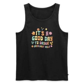 Hazelnut milk - Men's Premium Organic Tank Top - black - Front - AI Model Male 178 light (178cm)