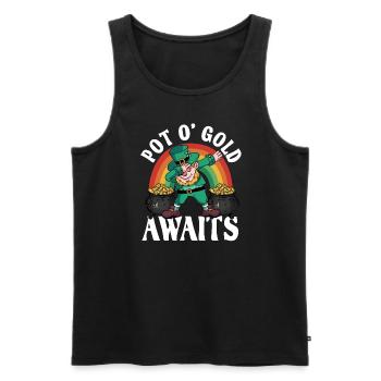 Fête de la Saint-Patrick – Pot O' Gold vous attend - Débardeur bio Premium Homme - noir - Devant - Michal (187cm)