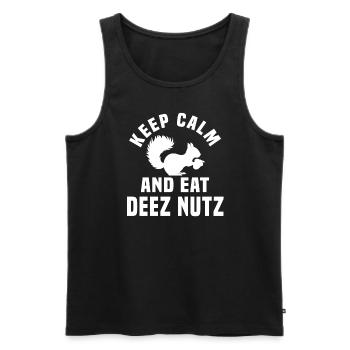 Bleiben Sie Ruhig Und Essen Sie Deez Nuts - Männer Premium Bio Tank Top - Schwarz - Vorne - AI Model Male 178 light (178cm)