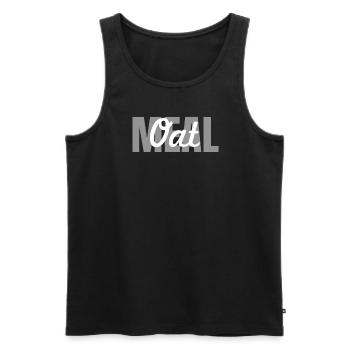 Oatmeal Font Design - Men's Premium Organic Tank Top - black - Front - AI Model Male 178 light (178cm)