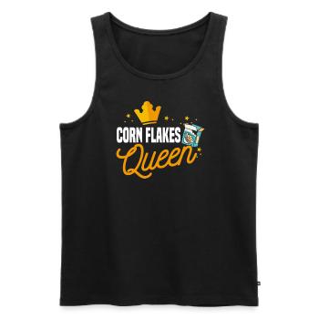 Corn Flakes Königin - Männer Premium Bio Tank Top - Schwarz - Vorne - AI Model Male 178 light (178cm)