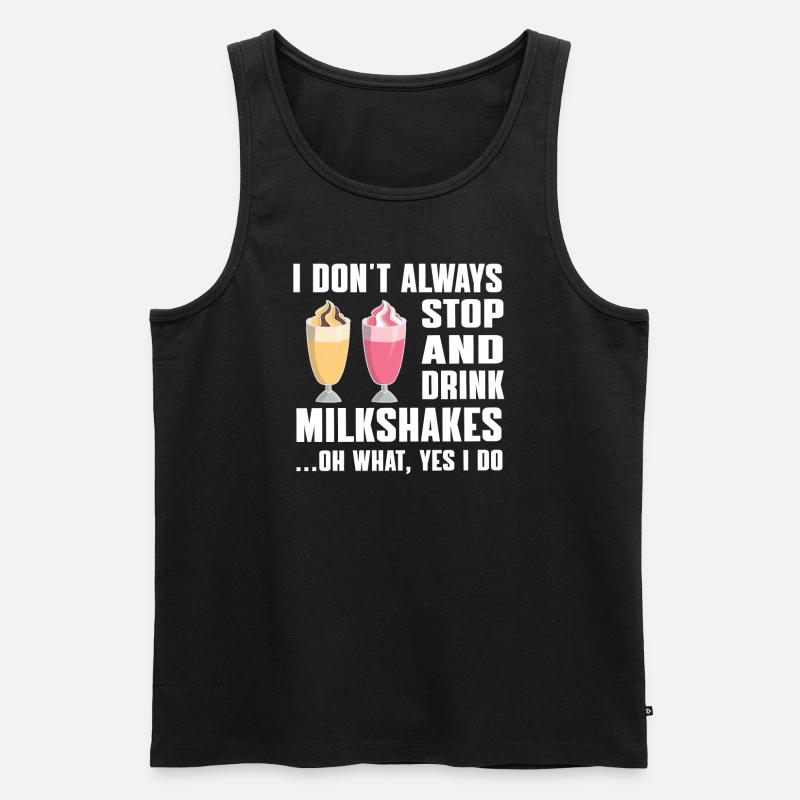 Milchshake Geschenkidee - Männer Premium Bio Tank Top - Schwarz