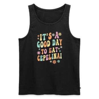 Cepelinai Sprichwort - Männer Premium Bio Tank Top - Schwarz - Vorne - AI Model Male 178 light (178cm)