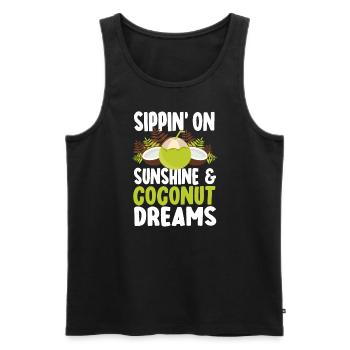 Toller Kokosnuss Spruch - Männer Premium Bio Tank Top - Schwarz - Vorne - AI Model Male 178 light (178cm)