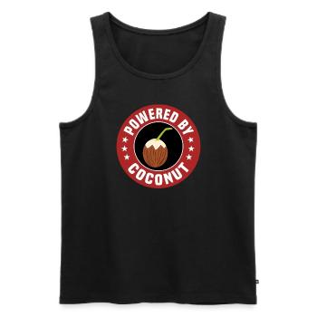 Powered by coconut - Men's Premium Organic Tank Top - black - Front - AI Model Male 178 light (178cm)