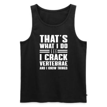 Funny Chiropractor Gift - Men's Premium Organic Tank Top - black - Front - AI Model Male 178 light (178cm)