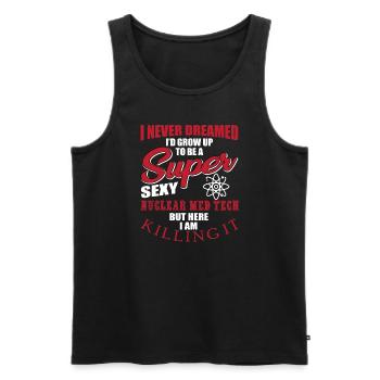 Nuclear Medicine Technologist Gift - Men's Premium Organic Tank Top - black - Front - AI Model Male 178 light (178cm)