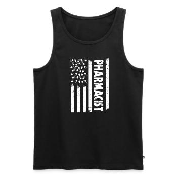 Drapeau de l’Amérique de l’apothicaire - Débardeur bio Premium Homme - noir - Devant - Michal (187cm)