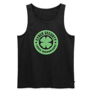 Cybersécurité : la Saint-Patrick - Débardeur bio Premium Homme - noir - Devant - Michal (187cm)