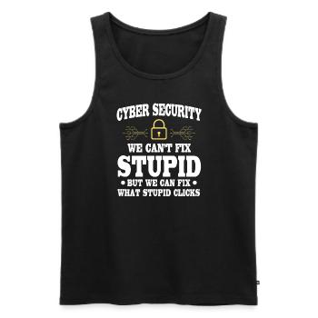 CybersiFunny Dicton de cybersécurité - Débardeur bio Premium Homme - noir - Devant - Michal (187cm)