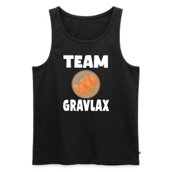 L’équipe Gravlax - Débardeur bio Premium Homme - noir - Devant - AI Model Male 178 light (178cm)