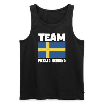 Hareng mariné drapeau suédois - Débardeur bio Premium Homme - noir - Devant - Michal (187cm)
