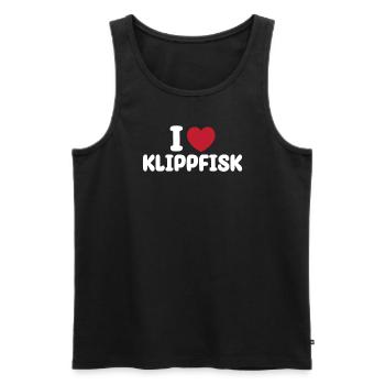 J’adore Klippfisk - Débardeur bio Premium Homme - noir - Devant - AI Model Male 178 light (178cm)