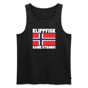 Design norvégien Klippfisk - Débardeur bio Premium Homme - noir - Devant - AI Model Male 178 light (178cm)