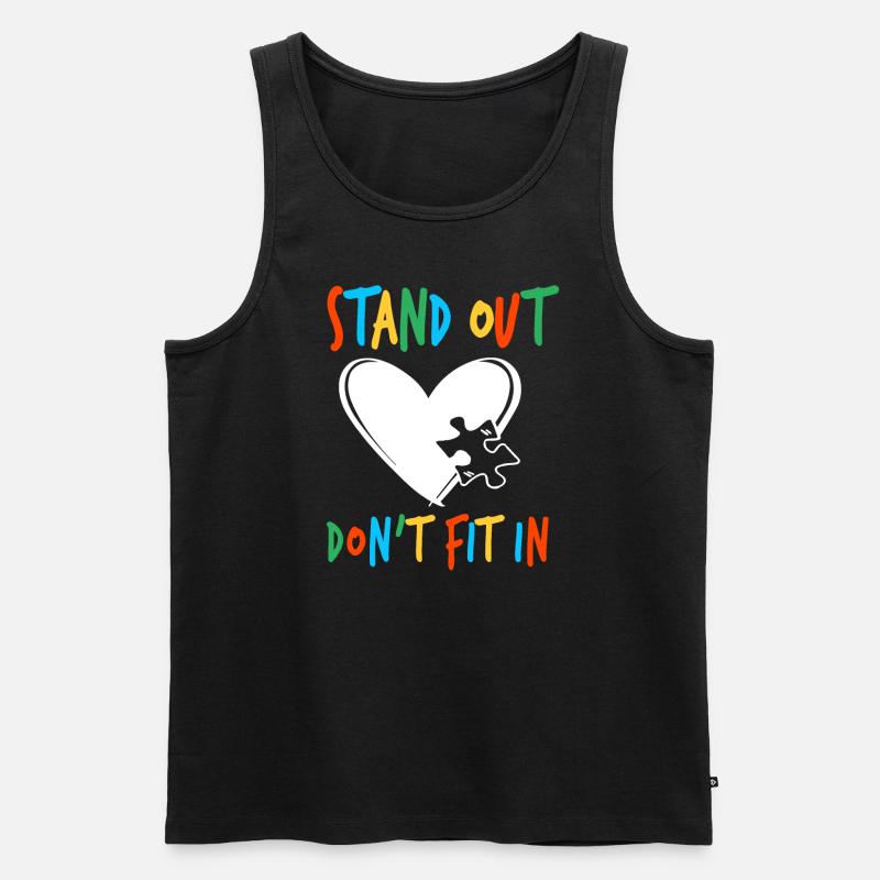 Autismus Shirt - Männer Premium Bio Tank Top - Schwarz