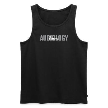 Chemise d’équipe d’audiologie - Débardeur bio Premium Homme - noir - Devant - Michal (187cm)