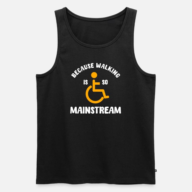 Rollstuhlfahrer Humor - Männer Premium Bio Tank Top - Schwarz