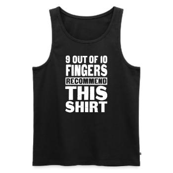 Finger amputee 9 out of 10 - Men's Premium Organic Tank Top - black - Front - Michal (187cm)