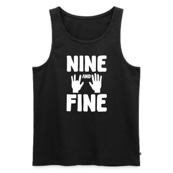Doigt Amputé Neuf Et Fine - Débardeur bio Premium Homme - noir - Devant - Michal (187cm)