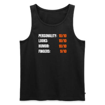 Chemise amputée de doigt drôle - Débardeur bio Premium Homme - noir - Devant - Michal (187cm)