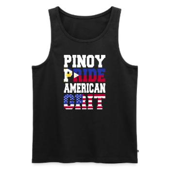Pinoy Pride Courage Américain - Débardeur bio Premium Homme - noir - Devant - Michal (187cm)