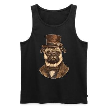 Mops Vintage - Männer Premium Bio Tank Top - Schwarz - Vorne - AI Model Male 178 light (178cm)
