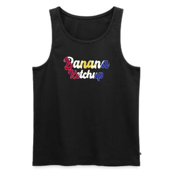 Ketchup à la banane aux couleurs philippines - Débardeur bio Premium Homme - noir - Devant - Michal (187cm)