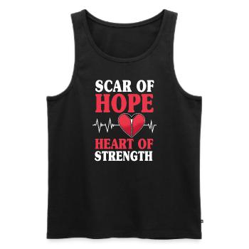 Outfit for Heart Transplant Survivors - Men's Premium Organic Tank Top - black - Front - Michal (187cm)