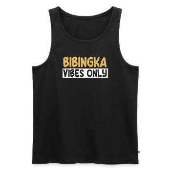 Bibingka T-Shirt - Men's Premium Organic Tank Top - black - Front - Michal (187cm)