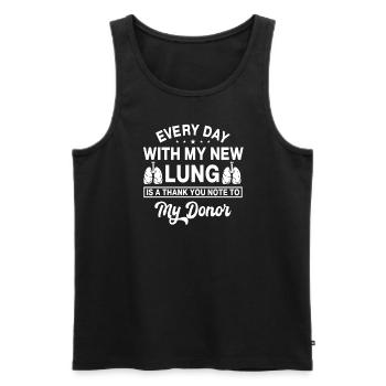 LungentransLungen Transplantation Dankbarkeit - Männer Premium Bio Tank Top - Schwarz - Vorne - AI Model Male 178 light (178cm)