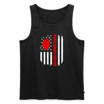 Bypass Surgery American Flag - Men's Premium Organic Tank Top - black - Front - Michal (187cm)