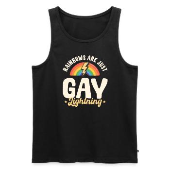 Rainbows are just gay lightning bolts - Men's Premium Organic Tank Top - black - Front - Michal (187cm)