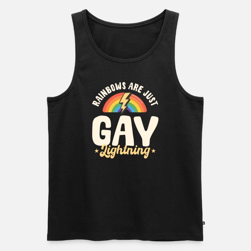 Regenbogen Sind Nur Schwule Blitze - Männer Premium Bio Tank Top - Schwarz