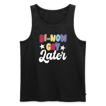 Bisexuelles Wortspiel - Männer Premium Bio Tank Top - Schwarz - Vorne - Michal (187cm)