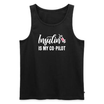 L’insuline est mon copilote - Débardeur bio Premium Homme - noir - Devant - Michal (187cm)
