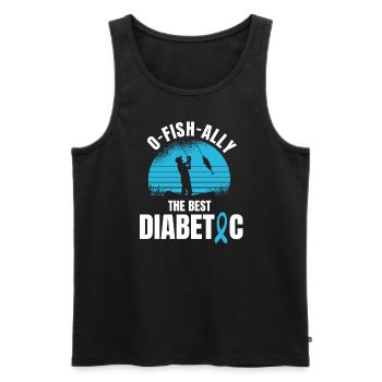 Diabétiques et pêcheurs à la ligne - Débardeur bio Premium Homme - noir - Devant - Michal (187cm)