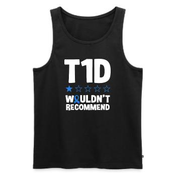 Humour drôle de diabète de type 1 - Débardeur bio Premium Homme - noir - Devant - Michal (187cm)